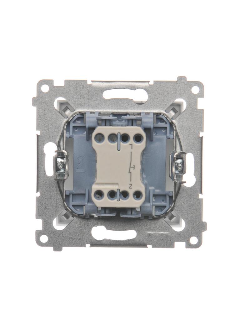 Simon 54 Przycisk pojedynczy rozwierny bez piktogramu 10A 250V szybkozłączka srebrny mat DPR1.01/43 KONTAKT