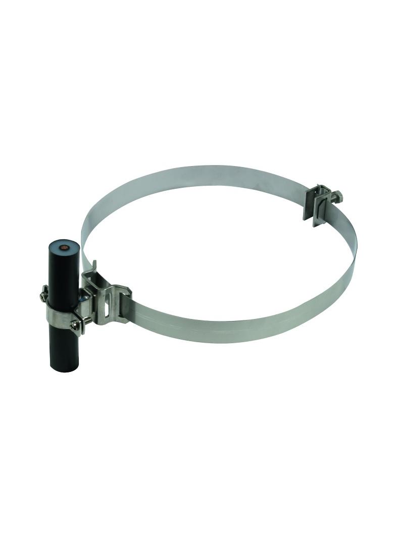 Wspornik do H VI, fi 27-30 mm, z obejmą taśmową na fi 50-300 mm, stal nierdzewna NIRO