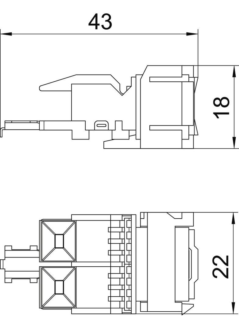 ASM C6 / S, MODUŁ PRZYŁ.KAT.6 NIEEKRANOWANY SNAP-IN