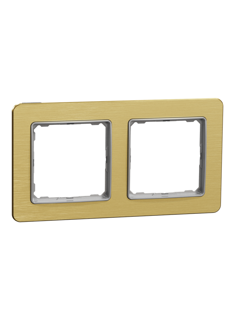 Sedna Elements, ramka 2-krotna, szczotkowane złoto