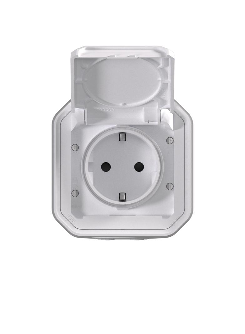 NOWE PLEXO - GN. SCHUKO 2P+Z ZACISKI ŚRUB KOMPLET NATYNKOWY 16A-250V BIAŁE 069771L LEGRAND