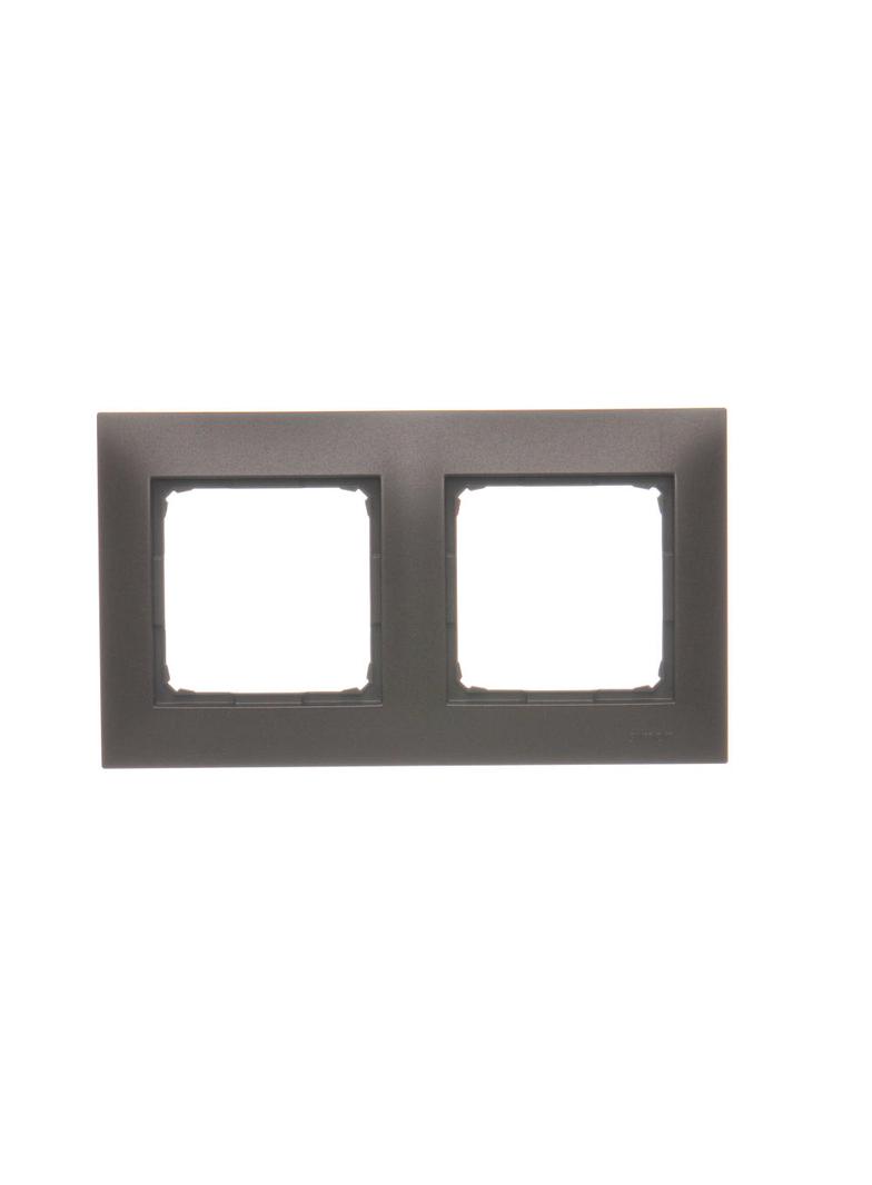 Simon 54 Premium Ramka 2-krotna PREMIUM do puszek karton-gips IP20 / IP44 brąz mat DRK2/46 KONTAKT