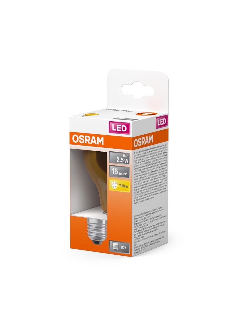 Lampa LED STAR CL A Yellow 15 non-dim 2,5W E27