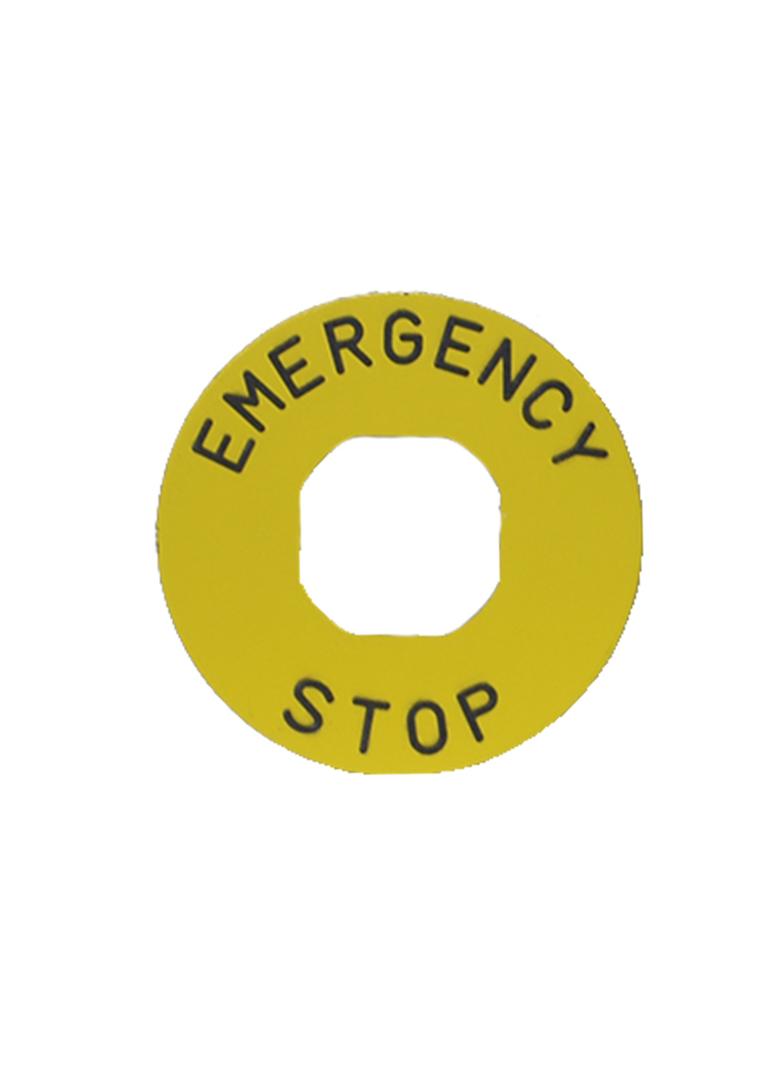 Tabliczka informacyjna - Emergency stop 60  mm