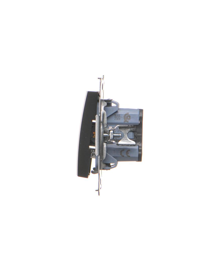 Simon 54 Przycisk „dzwonek” z podświetleniem LED 10A 250V szybkozłączka czarny DD1L.01/49 KONTAKT