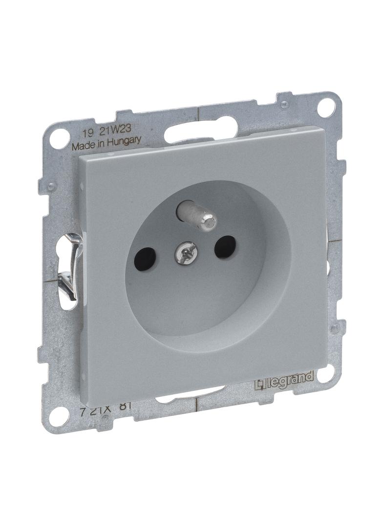 Suno Gniazdo Pojedyncze Z Uziemieniem 2P+Z - 16A 250 V Zaciski Automatyczne Aluminium 721381 LEGRAND