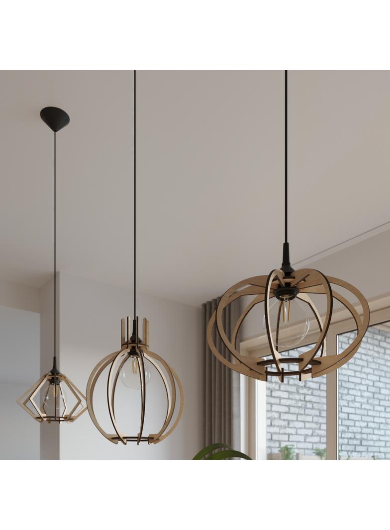 Sollux Lampa wisząca POMPELMO naturalne drewno SL.0393