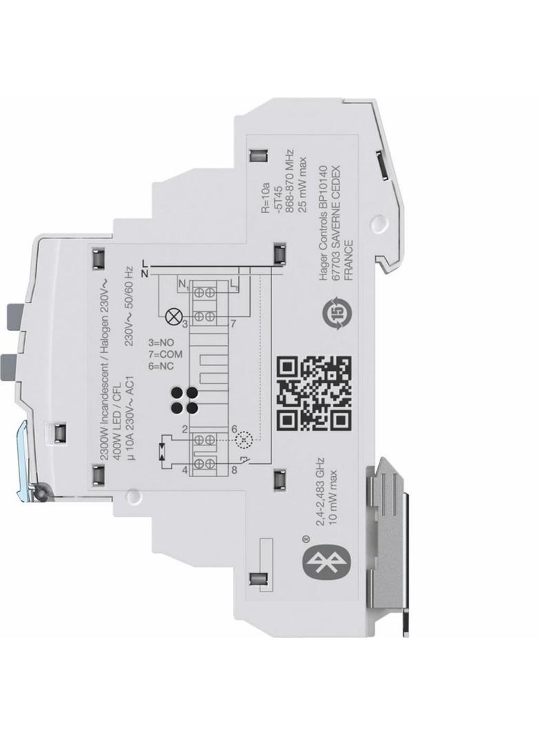 Wielofunkcyjny zegar cyfrowy z Bluetooth 10A 1-krotny EGN100 HAGER