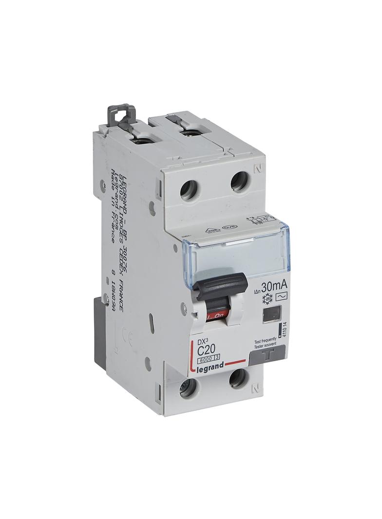 Wyłącznik Różnicowo-Nadprądowy 2P 20A C 0,03A Typ AC P312 DX3 411014 LEGRAND