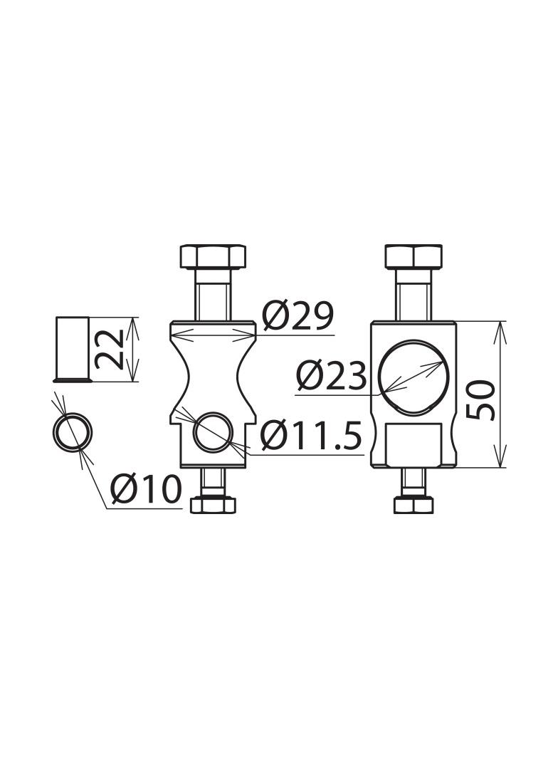 Bolec mocujący iglicy fi 22/16 mm lub 819289/819288 z linką 840 050, Al.