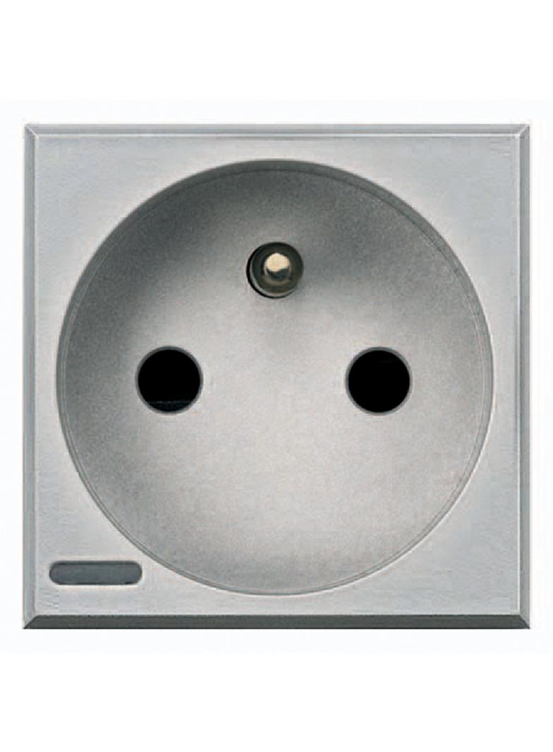 AXOLUTE - GNIAZDO 2P+Z 16A ALUMINIUM (SAMOZACISKI), Bticino