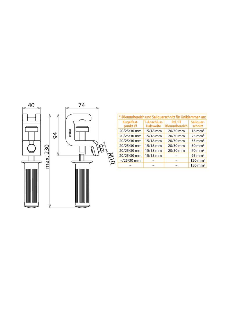Zacisk uniwersalny z izolowanym uchwytem