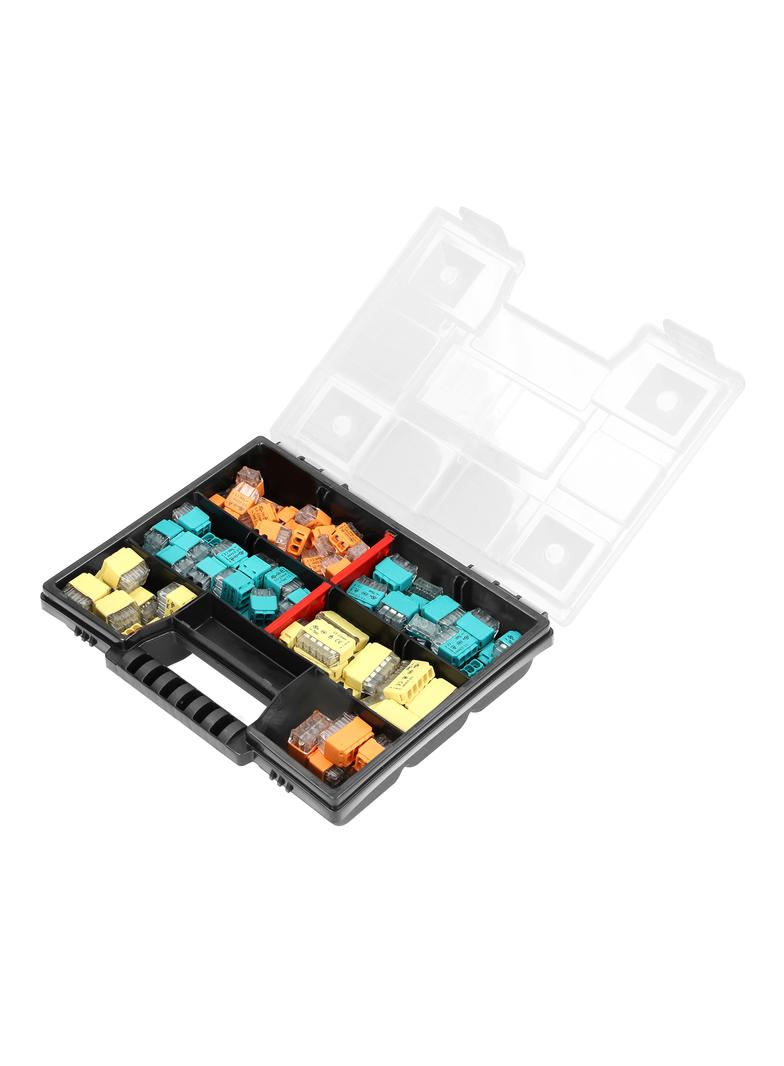 Zestaw złączek instalacyjnych HOUSE 123 sztuk. Wciskane: 30x 2-przew. 30x 3-przew. 25x 4-przew. 20x