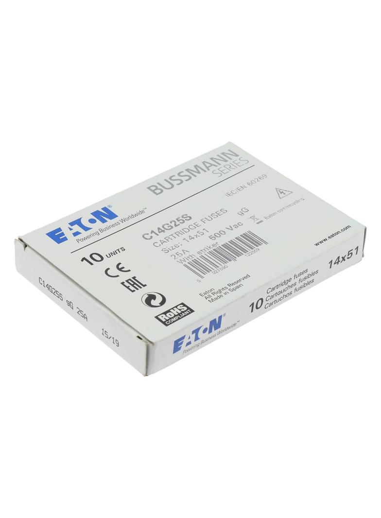C14G25S Wkładka cylindryczna z wybijakiem 14x51 25A GG 690V AC C14G25S EATON