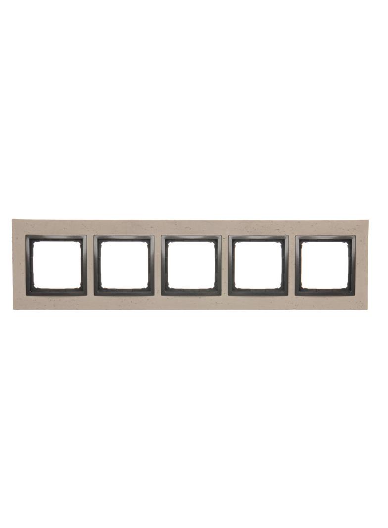Simon 54 Nature Ramka 5-krotna Nature-Beton FUNDA MENTE IP20/IP44* (*IP44-należy zastosować zestaw uszczelek DUN5) DRN5/93 KONTAKT