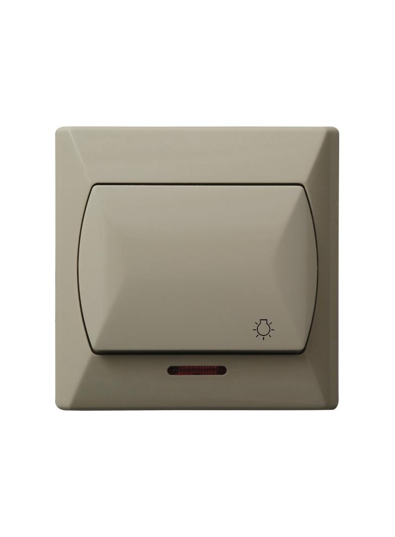 AKCENT Łącznik zwierny  światło  z podświetleniem pomarańczowym - kolor beżowy