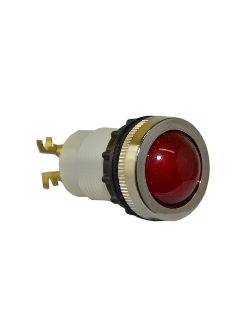Lampka D22MS 24V-230V metalowa czerwona