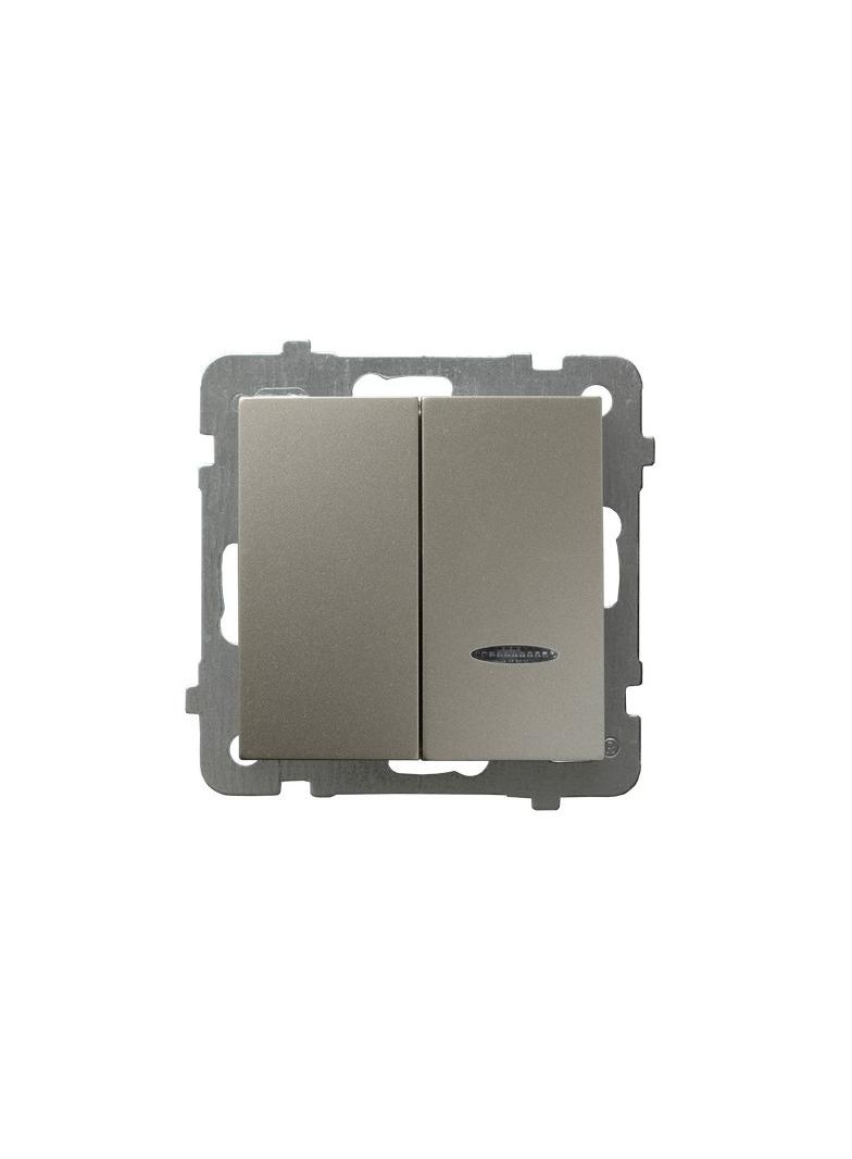 AS Łącznik dwugrupowy świecznikowy z podświetleniem niebieskim - kolor satyna light