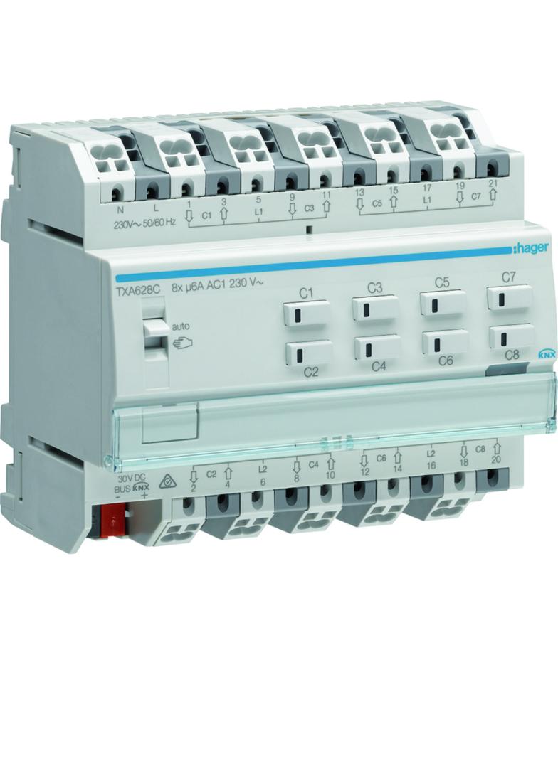 KNX e/s Sterowniki żaluzjowe / roletowe, 8-krotny, 230 V AC