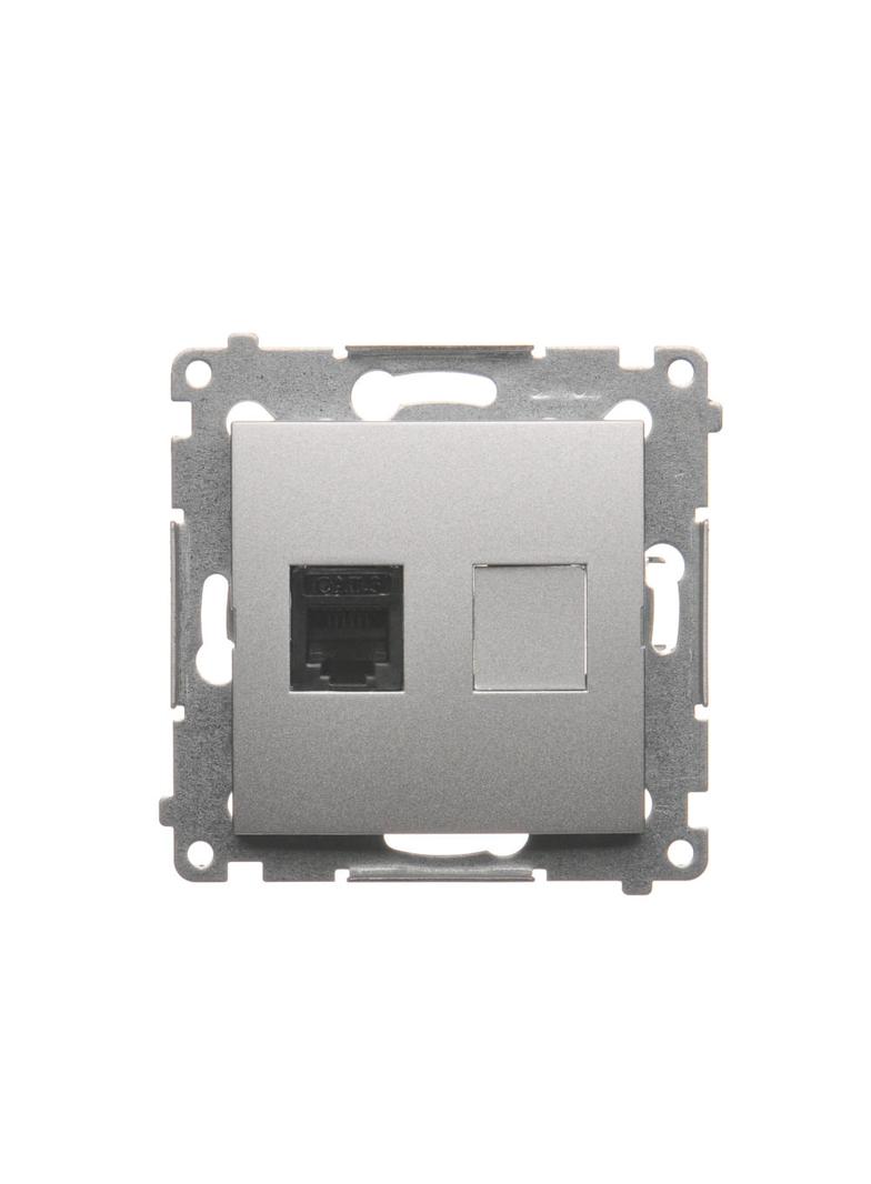 SIMON 54 WMDT-0010xx-043 Gniazdo telefoniczne pojedyncze RJ12 (moduł); srebrny mat