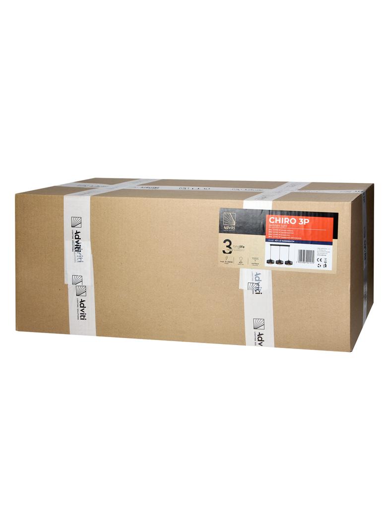 Chiro 3P E27, lampa wisząca, max. 3x60W, czarna AD-LD-6268BE27M ORNO