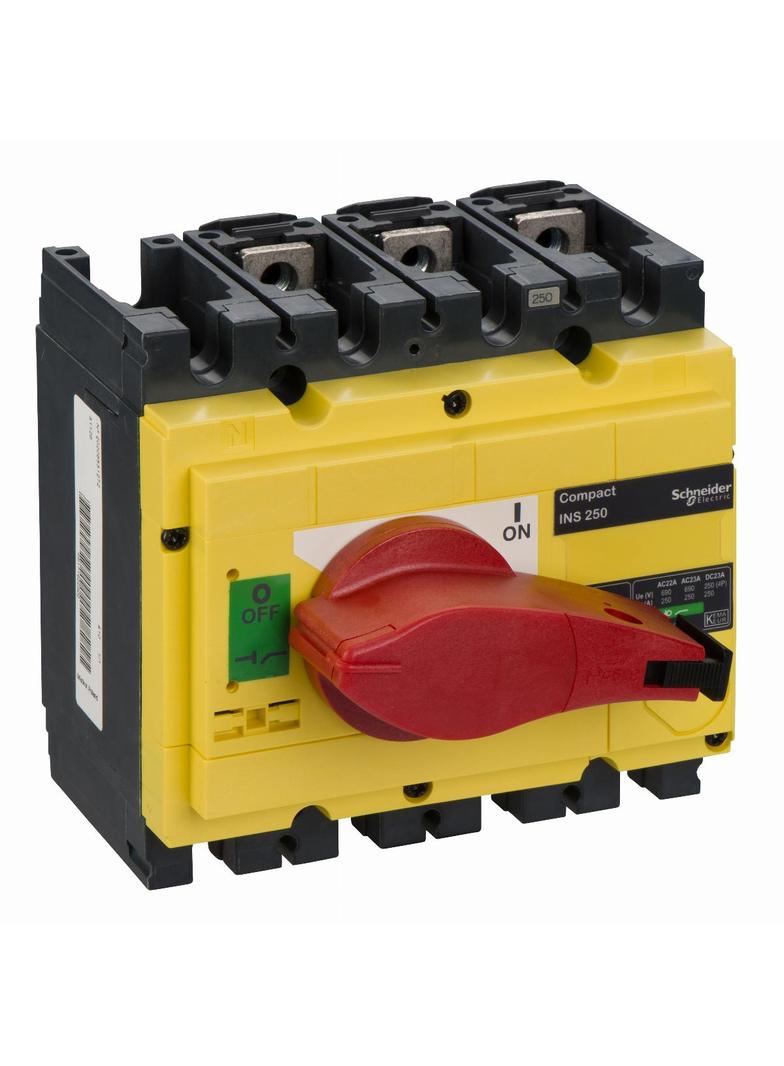 Compact INS INV, rozłącznik INS250 żółto-czerwony 250A 3P
