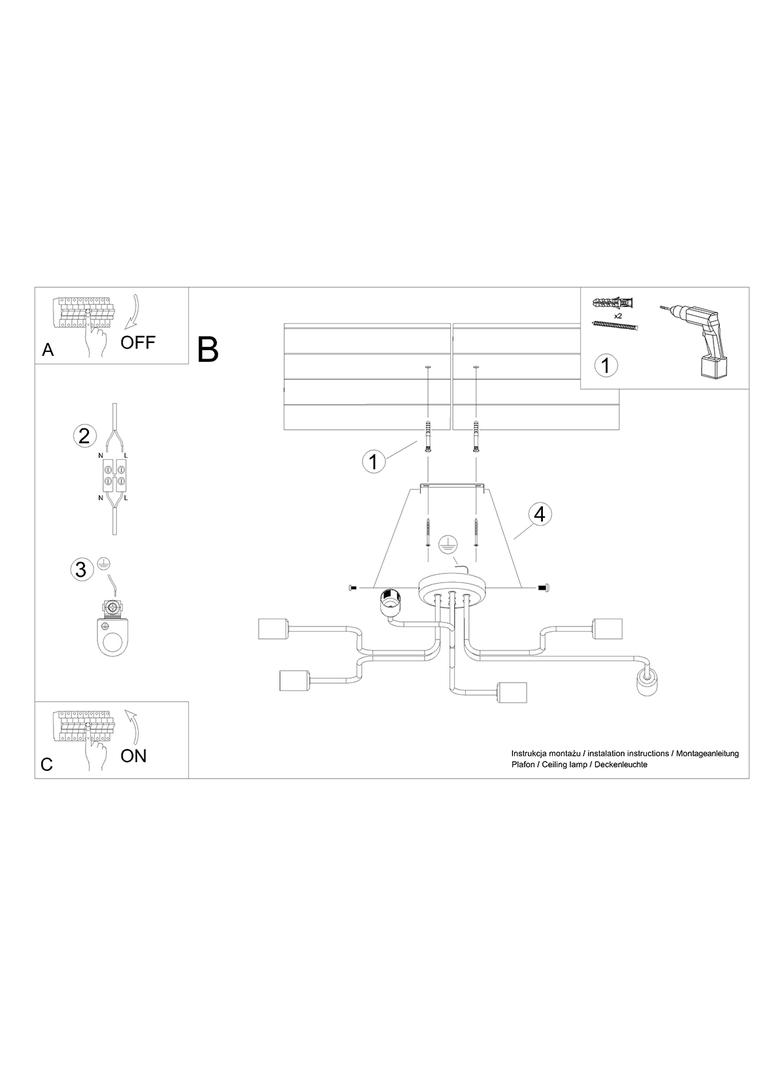 Żyrandol VECTOR 6 czarny