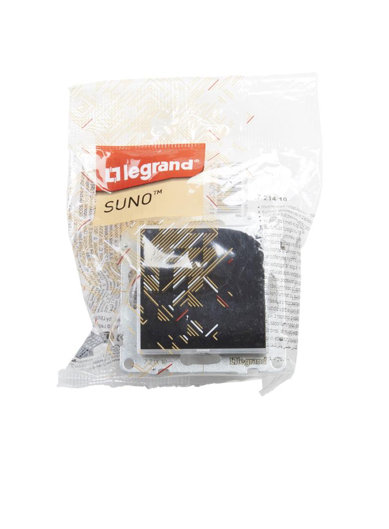 SUNO - Przycisk pojedynczy z podświetleniem - 6 A - 250 V~ - zaciski automatyczne, Czarny, Legrand