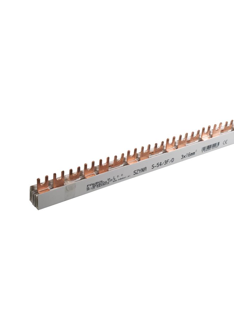Szyna prądowa 3F, S-54 54mod. dzielona 80A, 16 mm2 E.4310B PAWBOL
