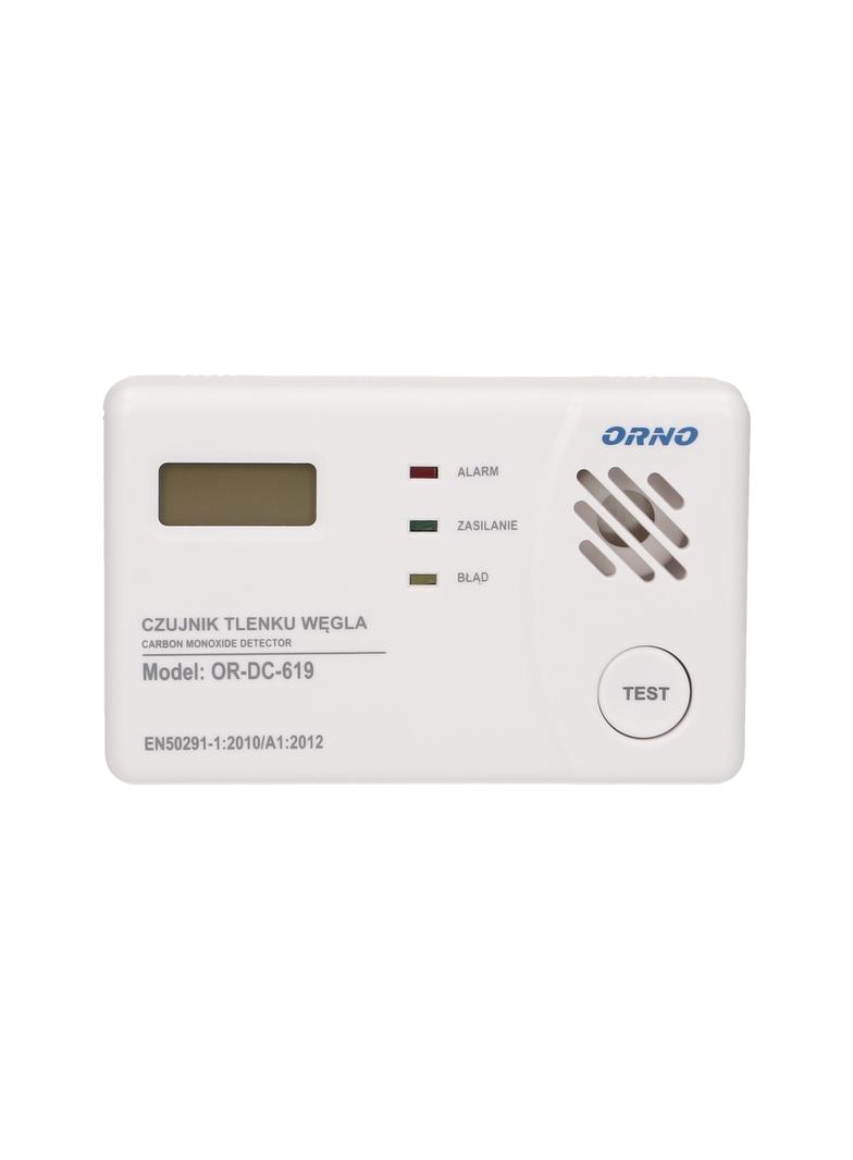 Bateryjny czujnik tlenku węgla (czadu) z wyświetlaczem prostokątny 3xAA OR-DC-619 ORNO
