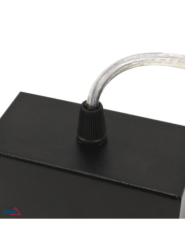 ROZETA SUFITOWA QUALIS 100x50x50 mm CZARNA Z PRZEWODEM DEKORACYJNYM 1,5M