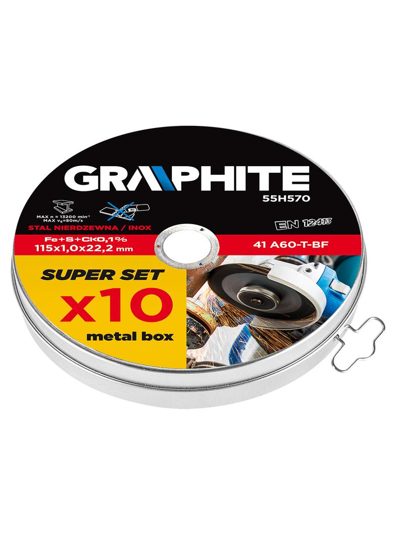 Tarcza tnąca do metalu 115 x 1.0 x 22.2 mm, 41 A60-T-BF, INOX, 10 szt.