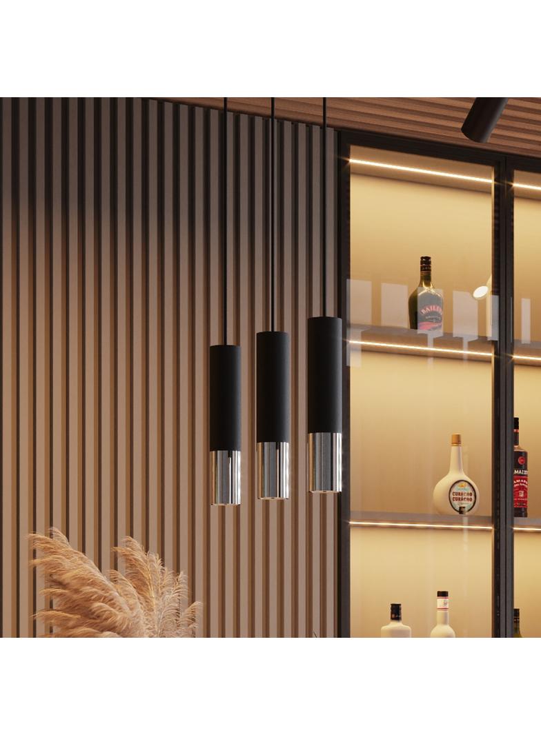 Sollux Lampa wisząca LOOPEZ 3P czarny/chrom SL.0943