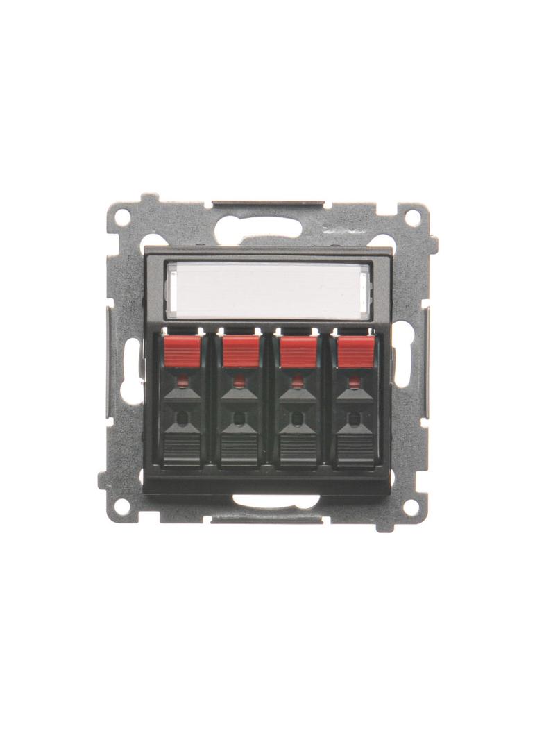 Simon 54 Gniazdo głośnikowe 4-krotne Przekrój przewodów dla wejścia i wyjścia 25 mm2 antracyt