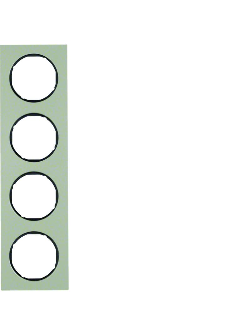 BERKER R.3 Ramka poczwórna stal szlachetna/czarny 10142204 HAGER