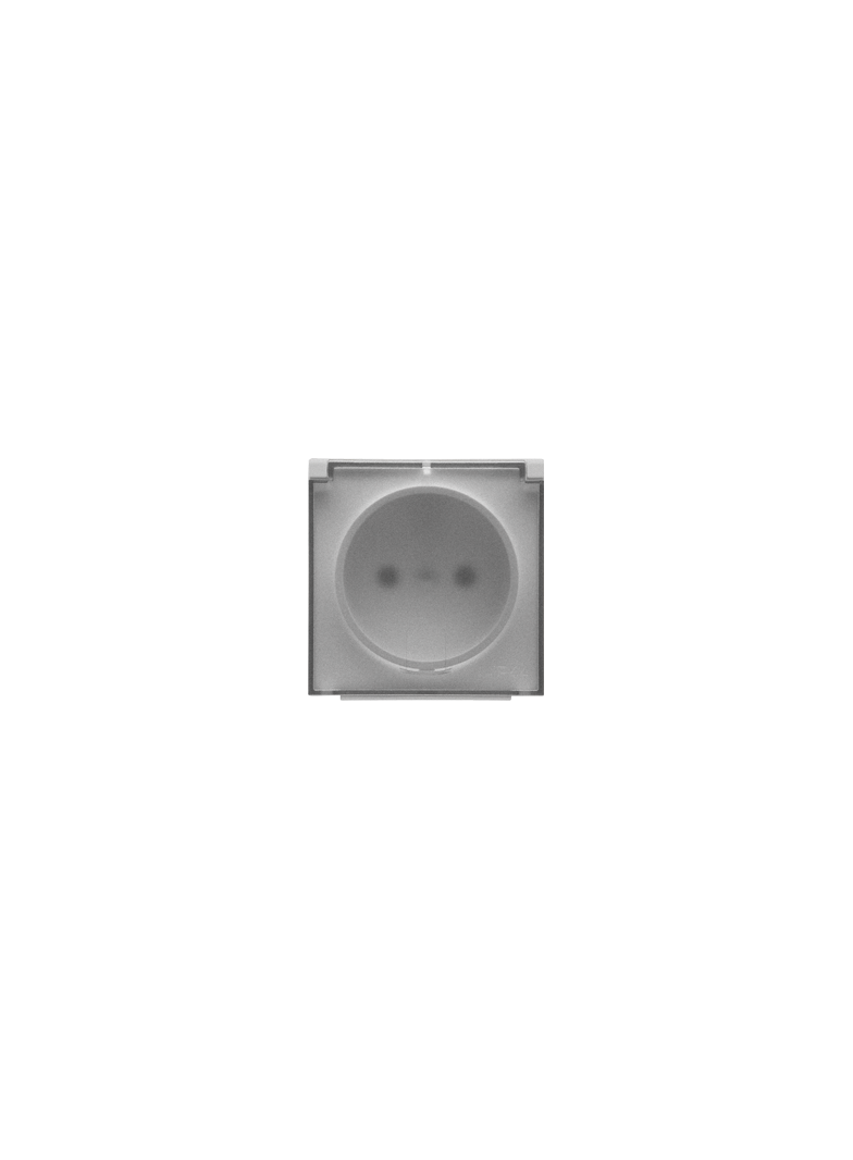 Simon 55 Pokrywa gniazda wtyczkowego pojedynczego z klapką transparentą do: SGZ1CM SGZ1M Aluminium mat TGZ1BUZP/143A KONTAKT