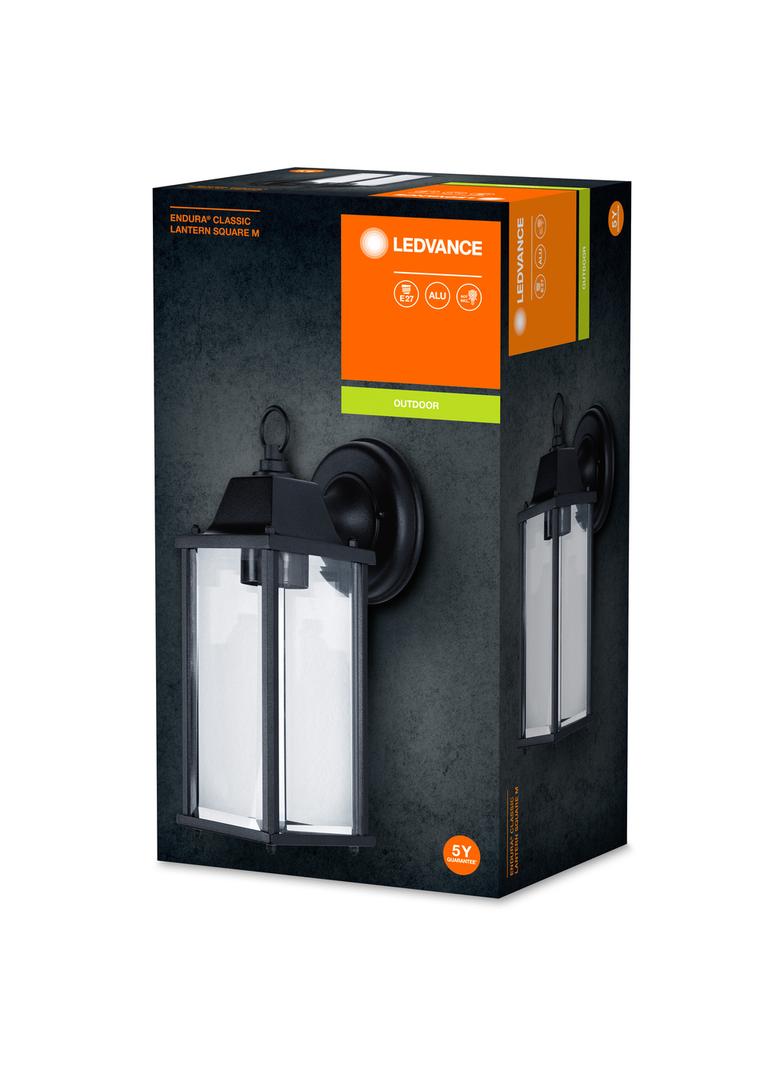 ENDURA CLASSIC LANTERN SQ M E27 BK LEDV Oprawa zewnętrzna