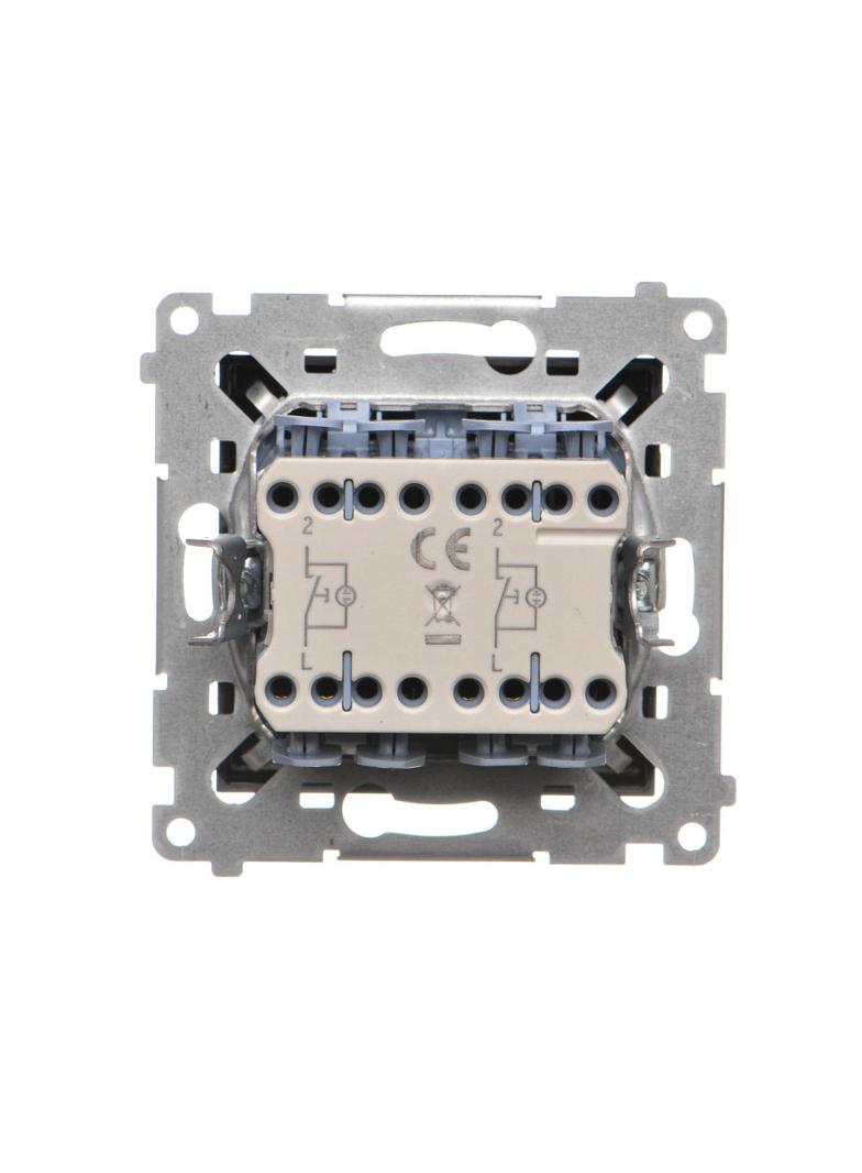 Simon 55 Przycisk zwierny podwójny zwierny bez piktogramu – osobne podświetlenie dla każdego klawisz