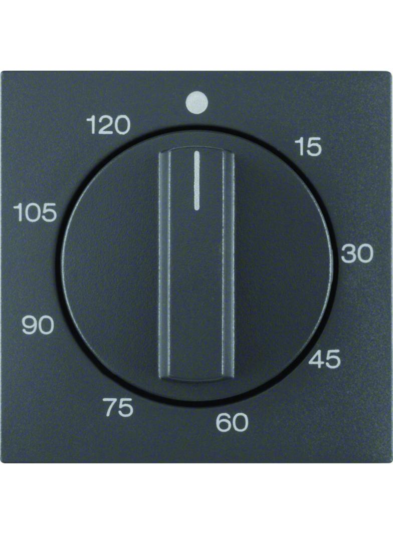 BERKER B.X Płytka czołowa z pokrętłem Regulator do mechanizm łącz. czas. 120 min antracyt mat 16331606 HAGER