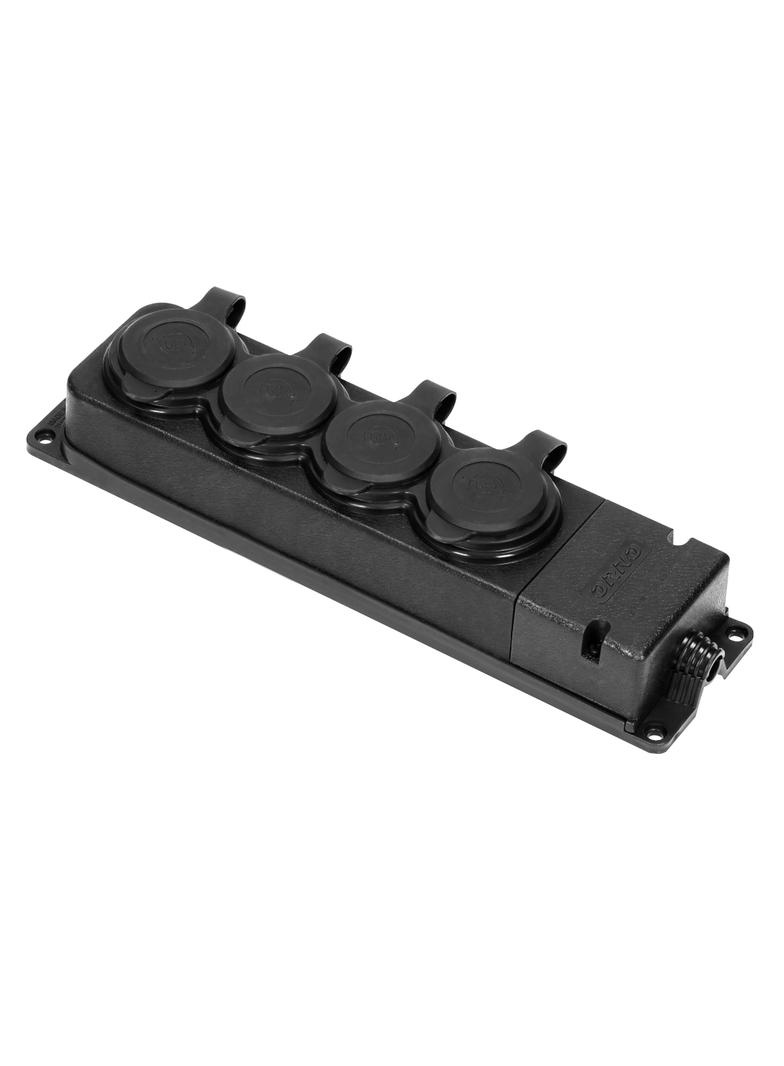 Rozgałęźnik bryzgoszczelny i odporny na uderzenia, IP44, 4 gniazda 2P+Z, 16A, 230V AC, gumowy, uniep OR-AE-13167 ORNO