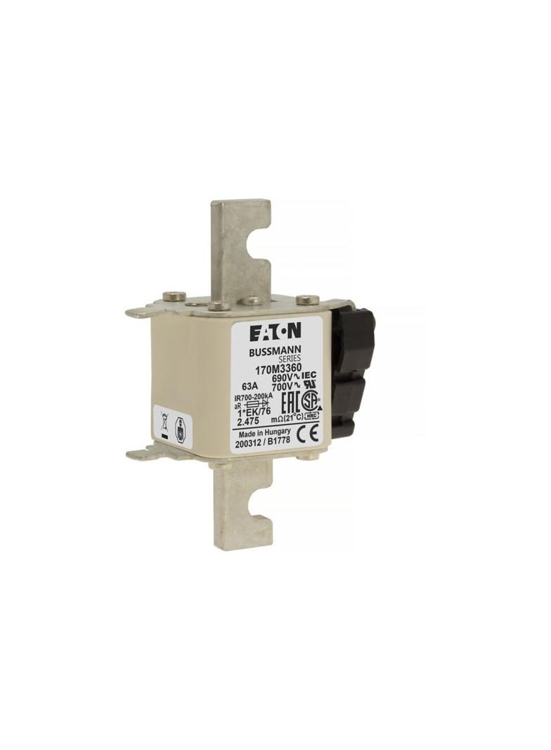 FUSE 63A 690V 1*EK/76 AR UC Wkładka szybka 63A AC 690V rozmiar 1 45x59x102 mm aR IE 170M3360 EATON