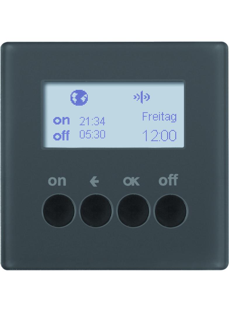 BERKER Q.x KNX RF quicklink Łącznik żaluzjowy czasowy do sterownika żaluzjowego i mechanizmu zasilającego Berker.Net antracyt aksamit lakierowana 85745226 HAGER