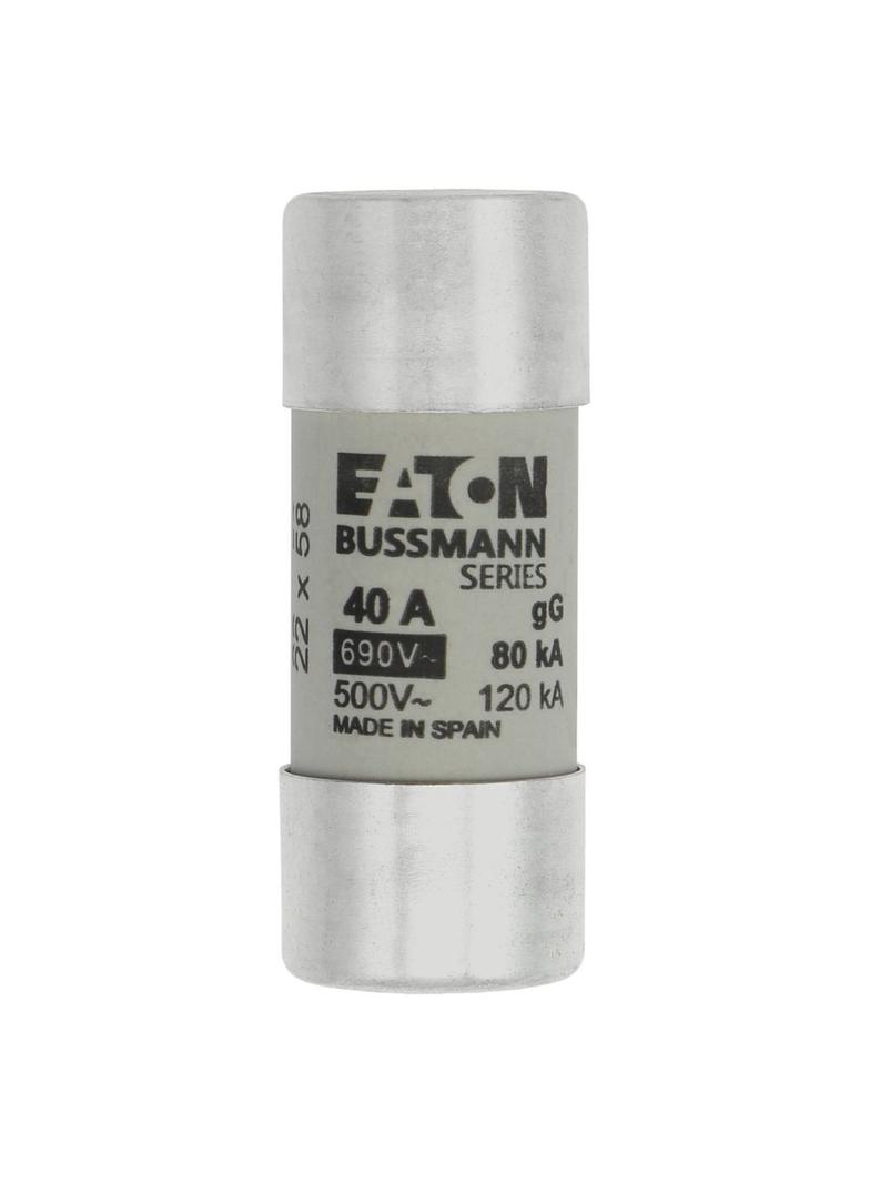 CYLINDRICAL FUSE 22 x 58 40A GG 690V AC Wkładka cylindryczna 22 x 58mm 40A GG 690V AC C22G40 EATON