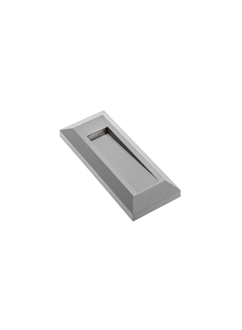 OPRAWA SCHODOWA LED SILVER PB, 1W, 45LM, AC220-240V, 50/60HZ, KĄT ŚWIECENIA 120*, IP65, PROSTOKĄT, C