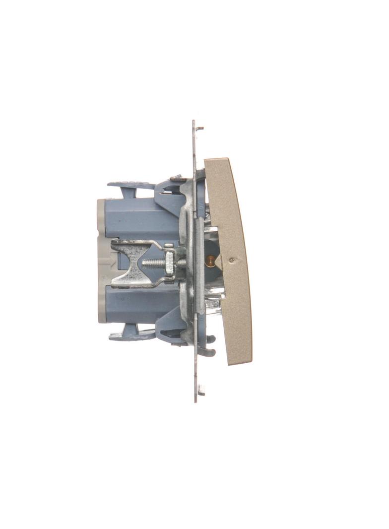 Simon 54 Przycisk „dzwonek” z podświetleniem LED 10A szybkozłączka złoty mat