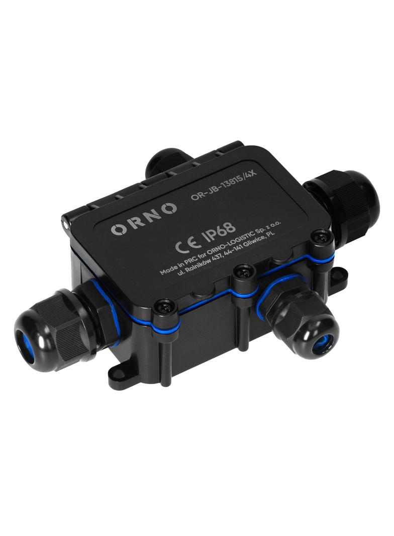 Puszka natynkowy HD IP68, 0,5-6,0mm2 ,2 dławnice M20, 2 dławnice M16, układ X OR-JB-13815/4X ORNO