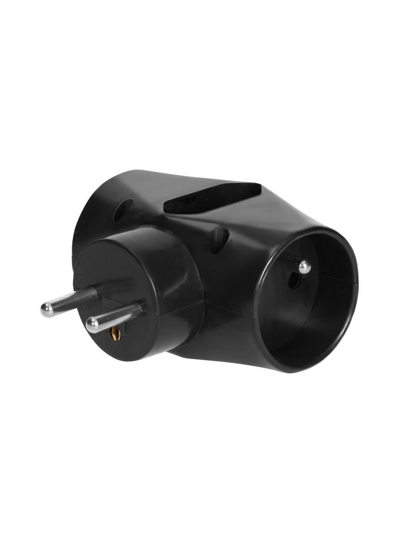 Rozgałęźnik 2x2P+Z, 1x2P/II, czarny OR-AE-13221/B ORNO