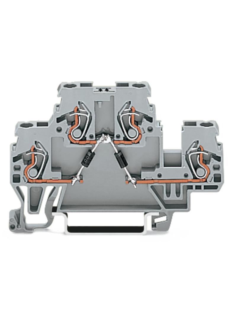 dwupiętrowa złączka diodowa 2,5 mm2 szara