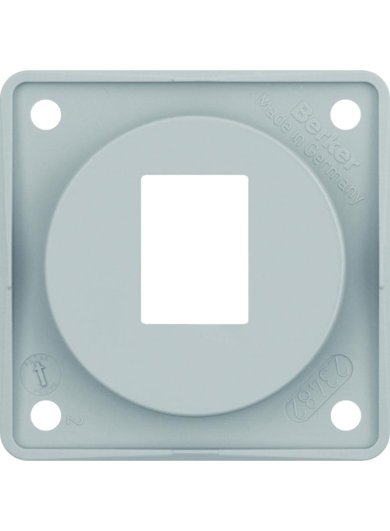 BERKER Integro Flow Płytka nośna pojedyncza do gniazd modularnych AMP szary 945572507 HAGER