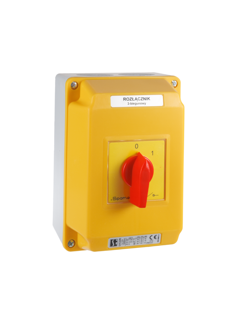 Łącznik Krzywkowy 15A, Rozłącznik 0-1 (3 - biegunowy),  w obudowie OB4,